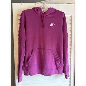 Nike Hoodie Women’s M Purple Pullover Sweatshirt Fleece Lined Athleisure school